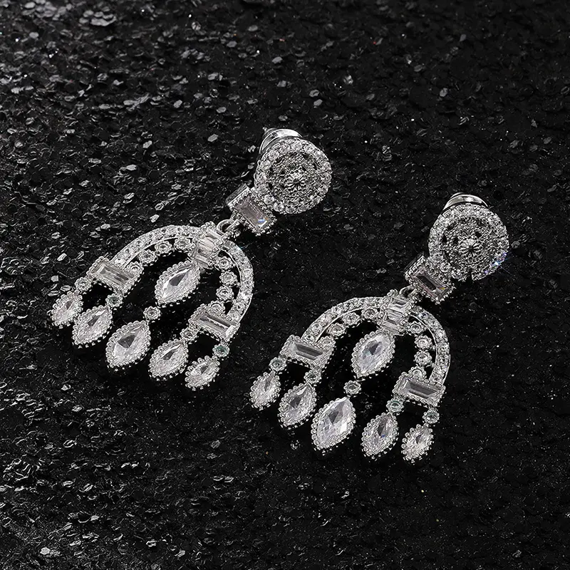 Huitan Bohemia Style Women Drop Earrings Silver Color Fashion Versatile Accessories Delicate Anniversary Love Gift Party Jewelry