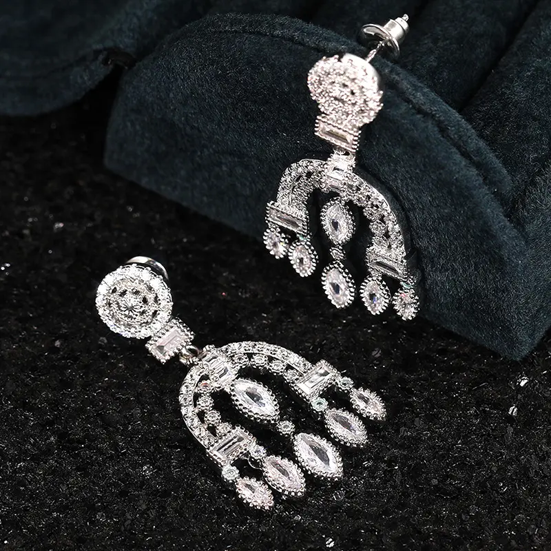 Huitan Bohemia Style Women Drop Earrings Silver Color Fashion Versatile Accessories Delicate Anniversary Love Gift Party Jewelry