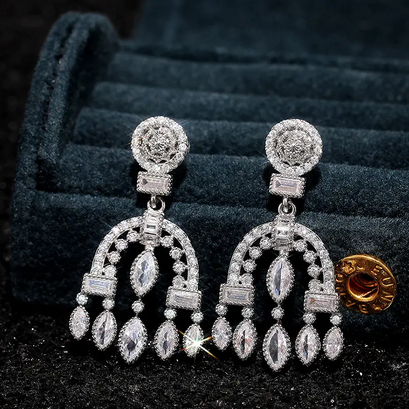 Huitan Bohemia Style Women Drop Earrings Silver Color Fashion Versatile Accessories Delicate Anniversary Love Gift Party Jewelry