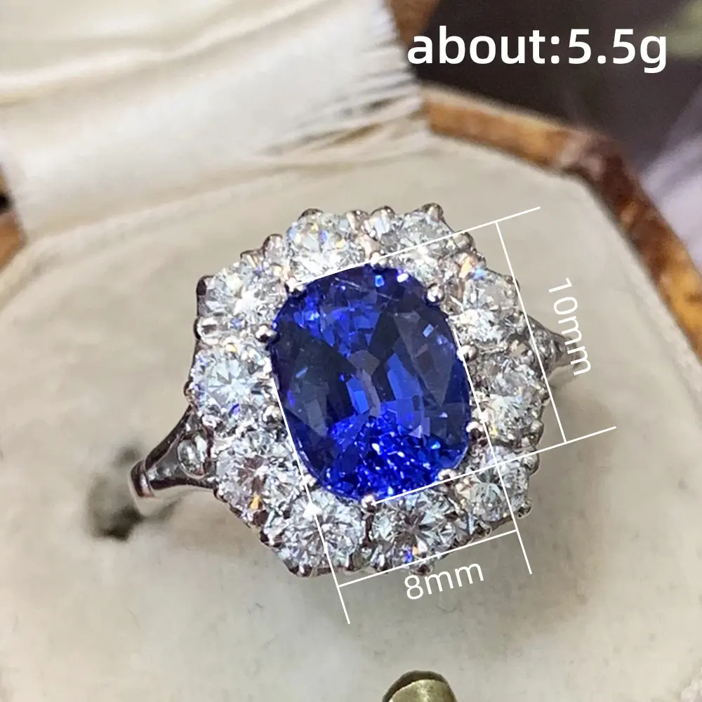 Huitan Sparkling Blue Cubic Zirconia Rings Luxury Fashion Women Wedding Engagement Accessories Full Bling Iced Out Lady Jewelry