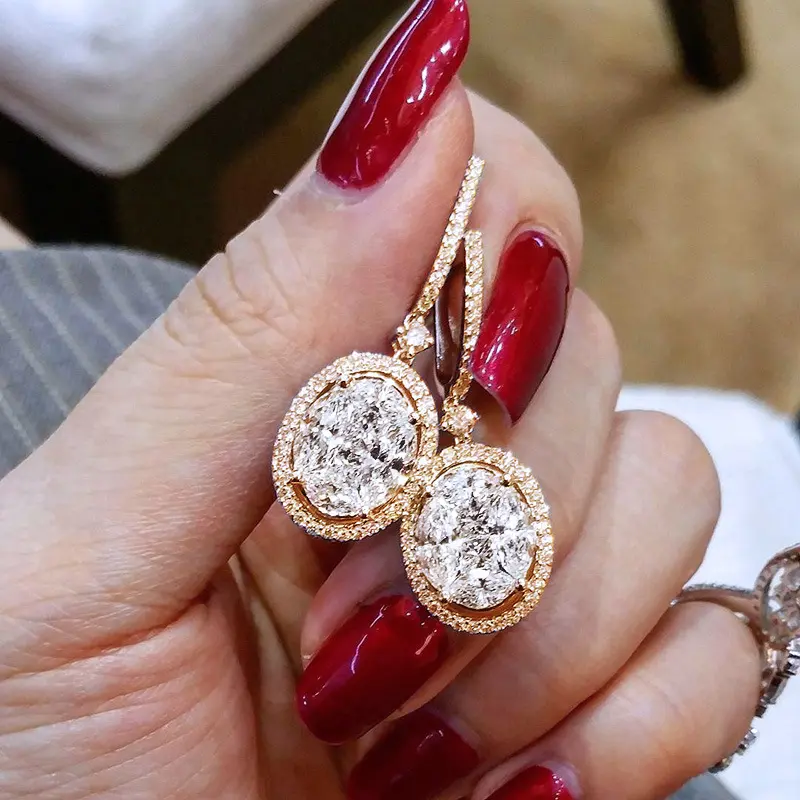 Huitan Classic Gorgeous Drop Earring Silver Color with Shine Oval CZ Stone Wedding Bridal Earring Party Anniversary Gift Earring
