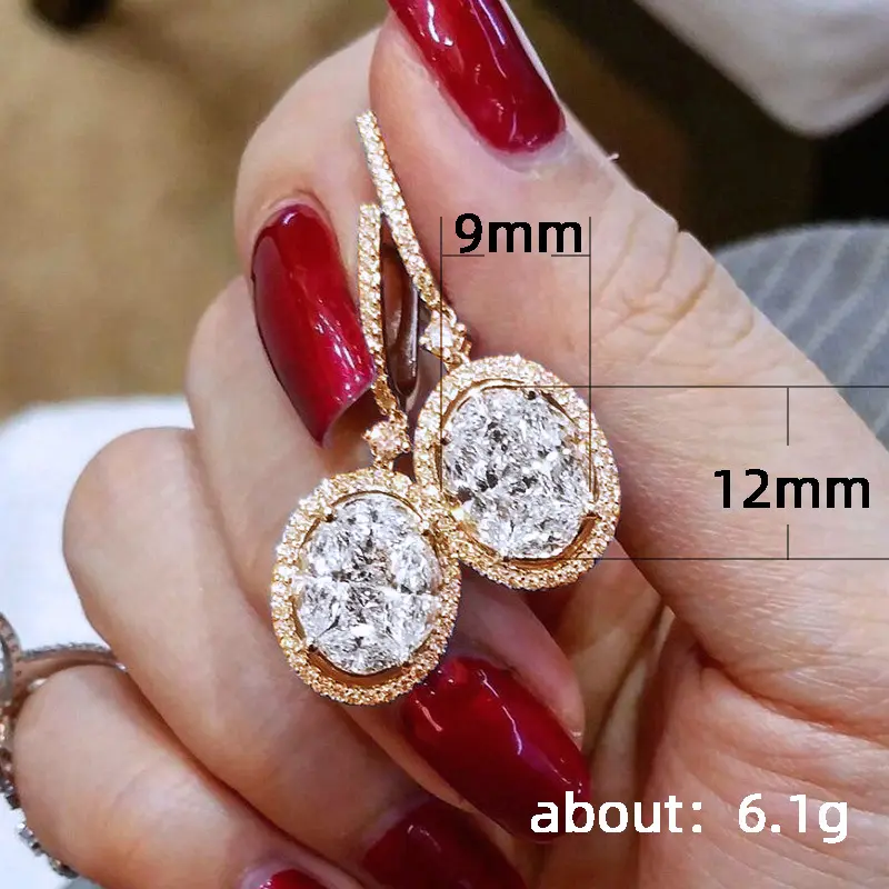 Huitan Classic Gorgeous Drop Earring Silver Color with Shine Oval CZ Stone Wedding Bridal Earring Party Anniversary Gift Earring