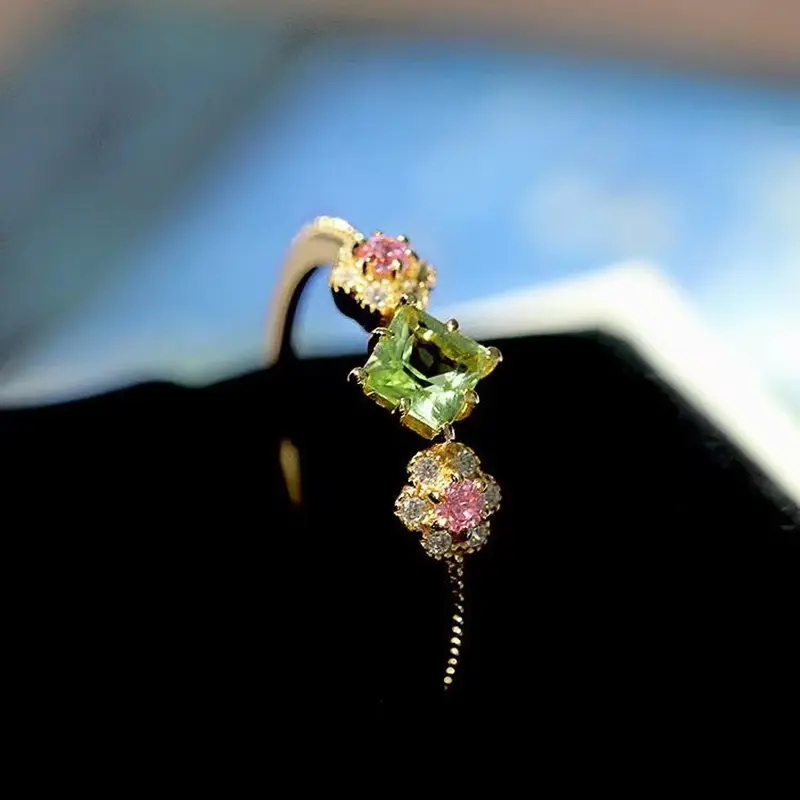 Huitan Colorful Cubic Zirconia Rings for Women New Wedding Party Exquisite Girls Finger Rings Birthday Gift Statement Jewelry
