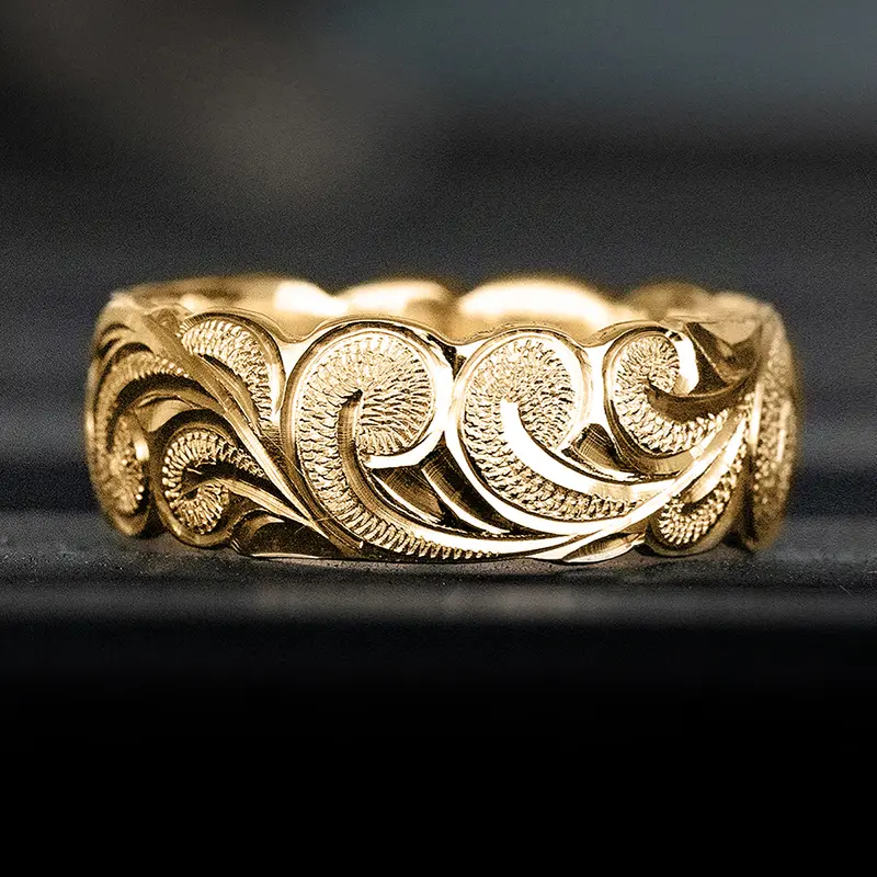 Huitan Leaf and Flower Pattern New Rings for Women Metal Gold Color Unique Wedding Band Accessories Gift Chic Female Jewelry