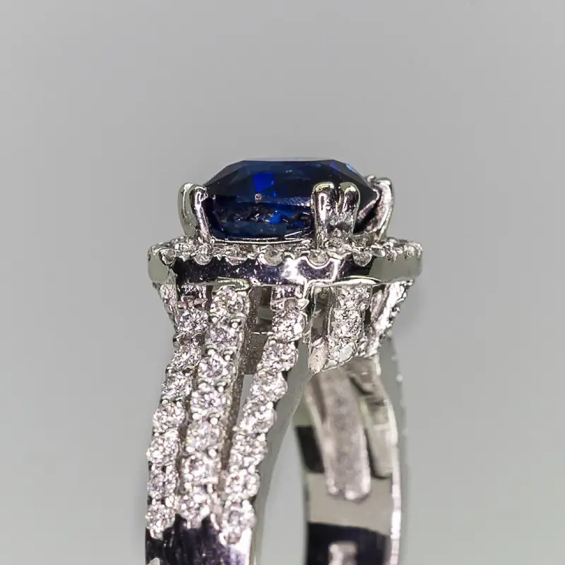 Huitan Gorgeous Blue Cubic Zircona Women Wedding Rings Temperament Elegant Lady's Party Finger Ring Brilliant Fashion Jewelry