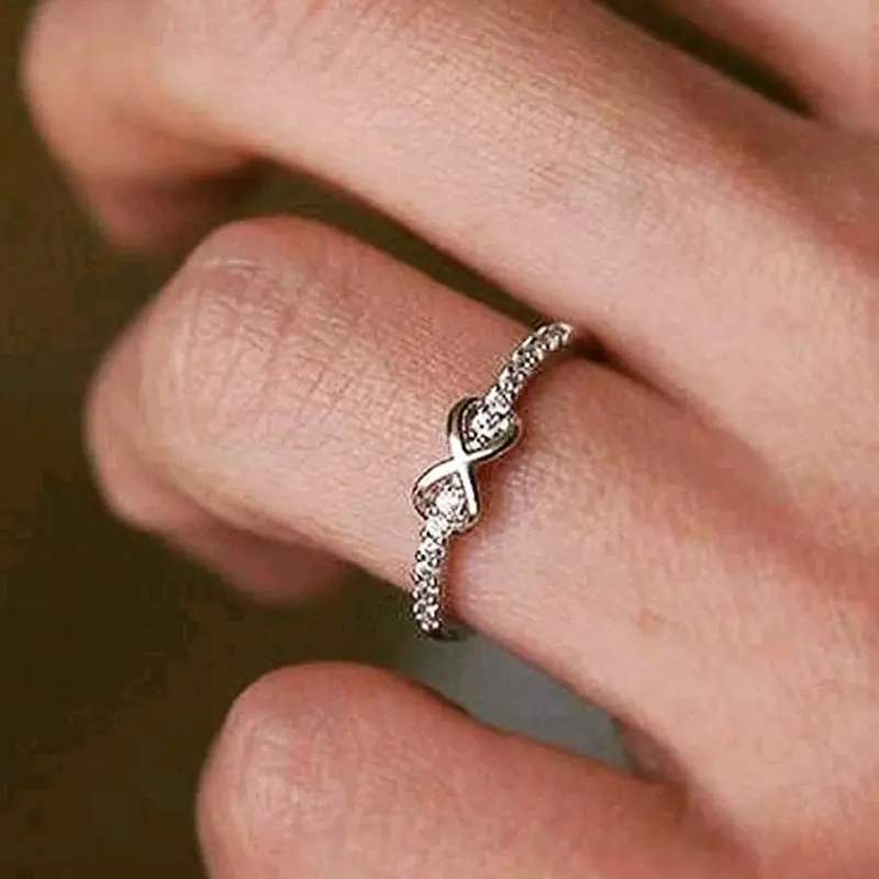 Huitan Delicate Thin Rings for Women with Dazzling Cubic Zirconia Simple Stylish Daily Wear Versatile Female Ring Trendy Jewelry