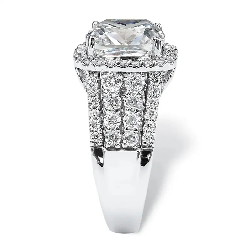 Huitan Sparkling Wedding Rings for Women Luxury Cushion Shaped Cubic Zirconia Fashion Engagement Bands Jewelry Drop Shipping