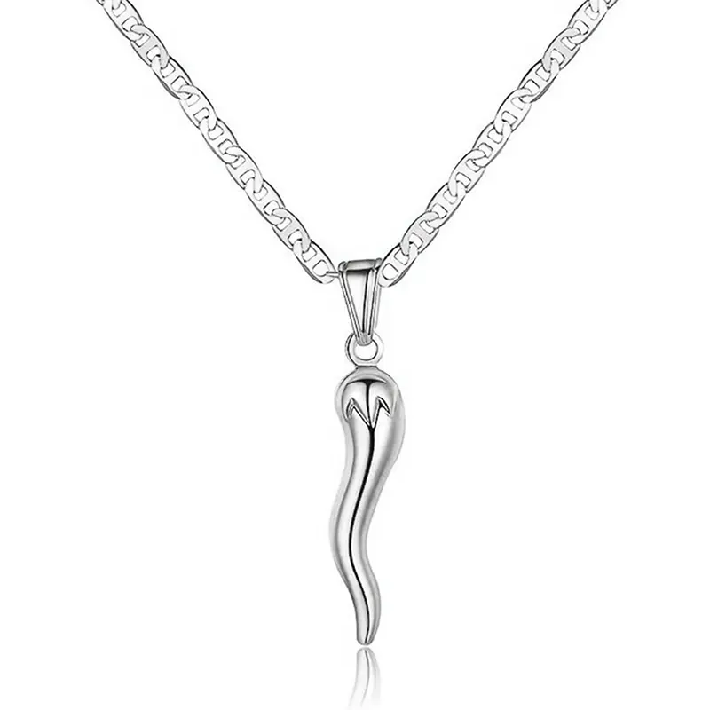 Huitan Metal Pepper Pendant Necklace New Trendy Accessories for Women Fancy Pig Nose Chain Necklace Daily Wear Statement Jewelry