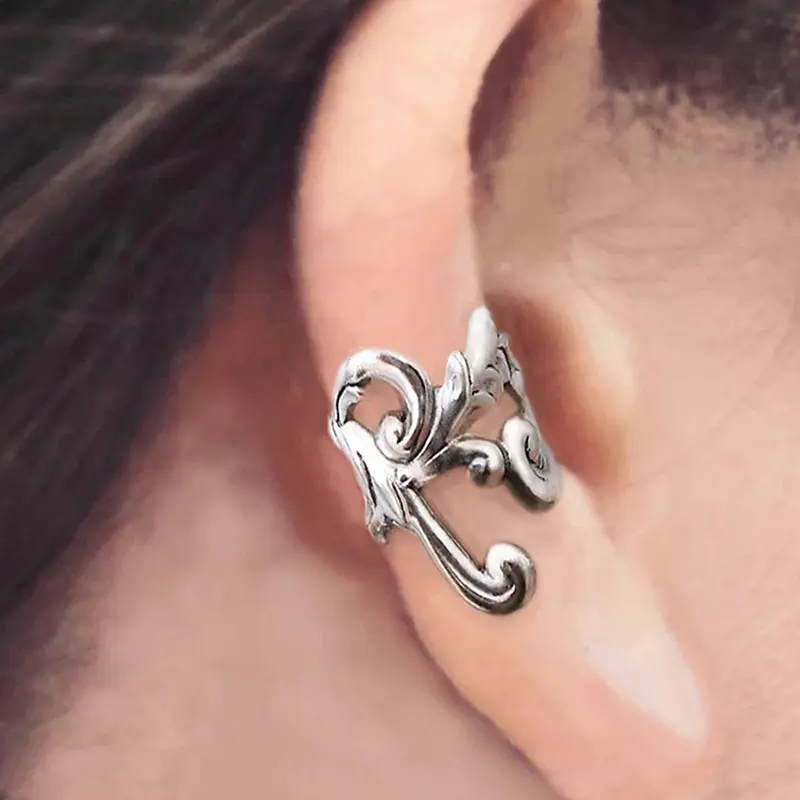 Huitan Boho Style Women Ear Cuffs Fake Piercing Earrings Metallic Style Stylish Versatile Female Clip Earrings Statement Jewelry