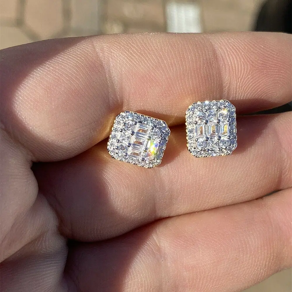 Huitan Delicate Dazzling Cubic Zircon Women Stud Earrings Elegant Female Wedding Earrings Nice Anniversary Gift Fashion Jewelry