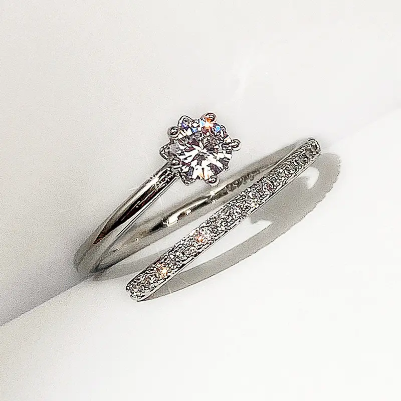 Huitan Delicate Silver Color Opening Circle Rings for Women Inlaid Dazzling Crystal Cubic Zirconia Daily Wear Statement Jewelry