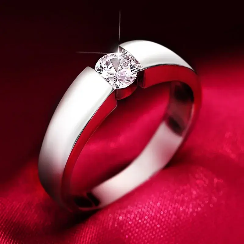 Huitan Classic Wedding Rings for Women Luxury Silver Color Inlay Brilliant Cubic Zirconia Eternity Engagement Jewelry Wholesale