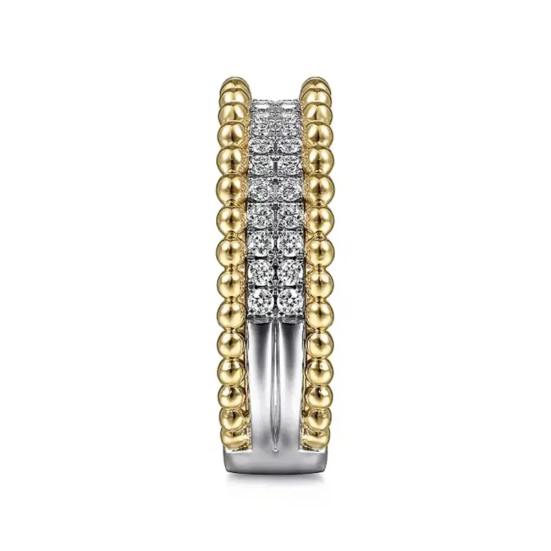 Huitan New Trendy Two-tone Women’s Rings Chic Bright Cubic Zirconia Finger Accessories Simple Stylish Engagement Party Jewelry