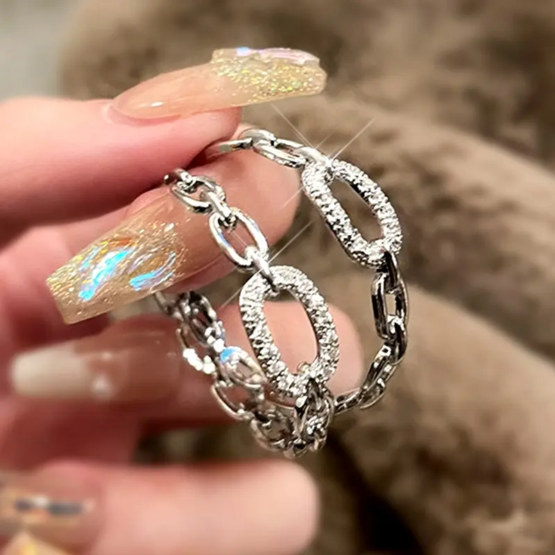 Huitan New Arrival Fashion Hoop Earrings Lady Silver Color Bright Zirconia Accessories for Women Stylish Jewelry Drop Shipping