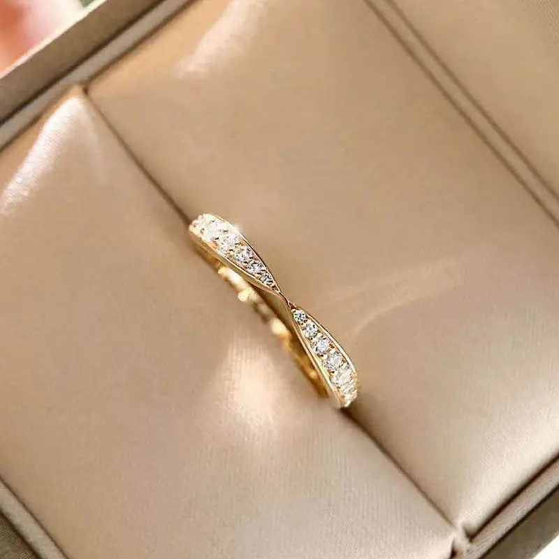Huitan New Fashion Wedding Rings Cross Design Fancy Finger Accessories for Women Paved Dazzling Cubic Zirconia Statement Jewelry