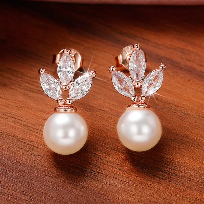 Huitan Hot Trend Simulated Pearl Stud Earrings for Women Modern 2022 Design Fashion Versatile Lady's Earrings Drop Ship Jewelry
