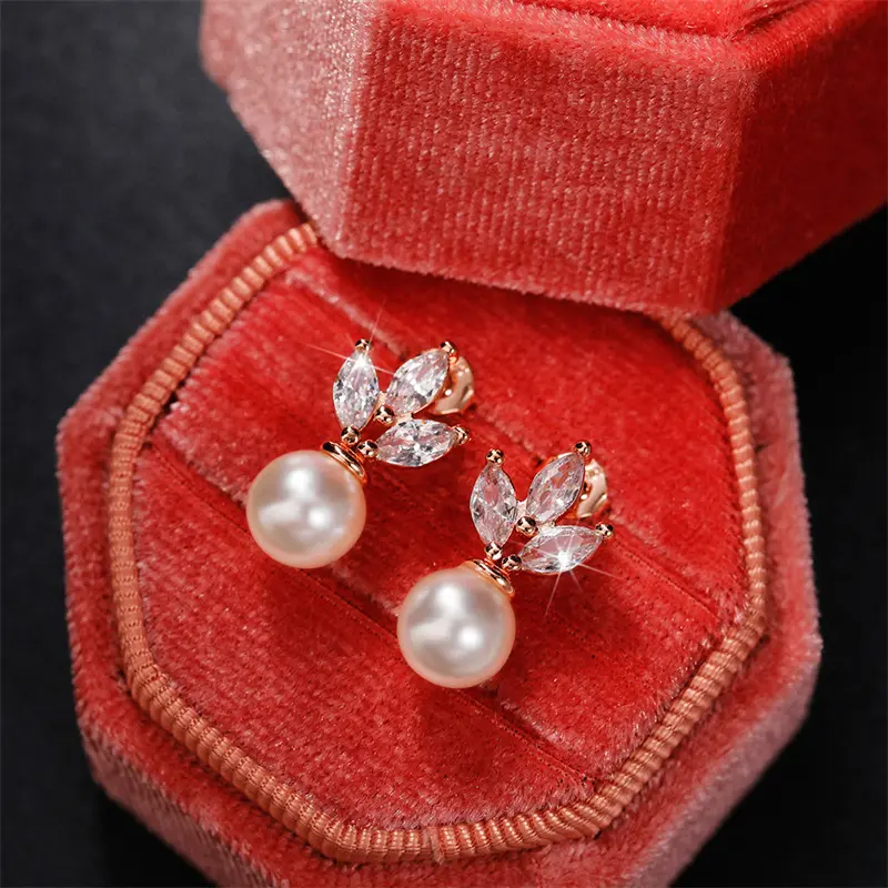 Huitan Hot Trend Simulated Pearl Stud Earrings for Women Modern 2022 Design Fashion Versatile Lady's Earrings Drop Ship Jewelry