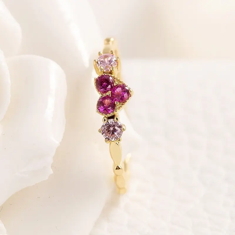 Huitan Trendy Simple Golden Inifinite Heart Shaped Love Engagement RIngs For Women Romantic Gadget Pinky Rings For Girl New