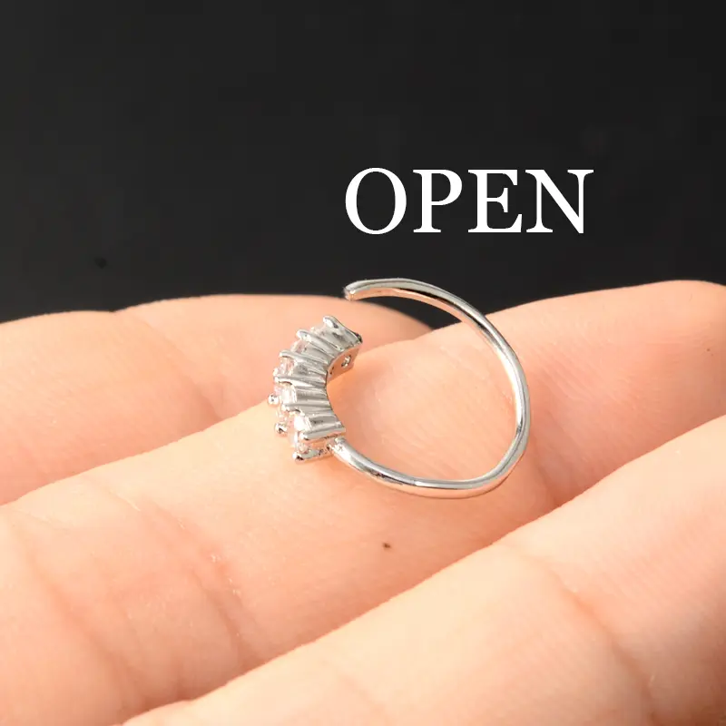 Huitan Luxury Cubic Zirconia 1PCS Nose Rings Women Silver Color/Gold Color/Rose Gold Color Simple Fashion Jewelry Exquisite Gift
