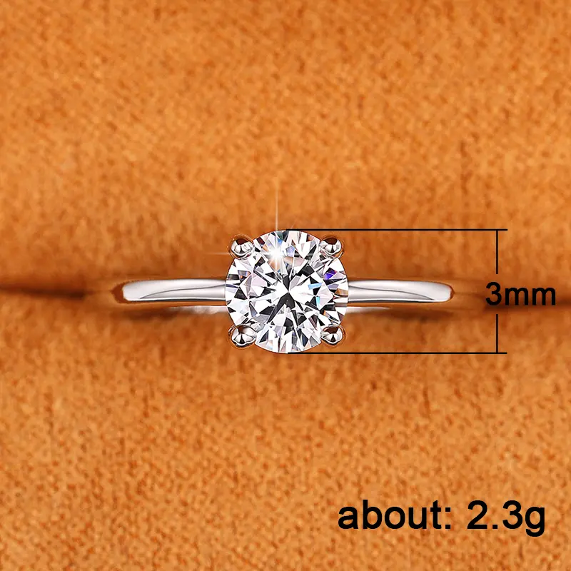 Huitan Silver Color Women Rings Solitaire Cubic Zirconia Crystal Elegant Wedding Proposal Rings for Lady Hot Trendy Jewelry Bulk