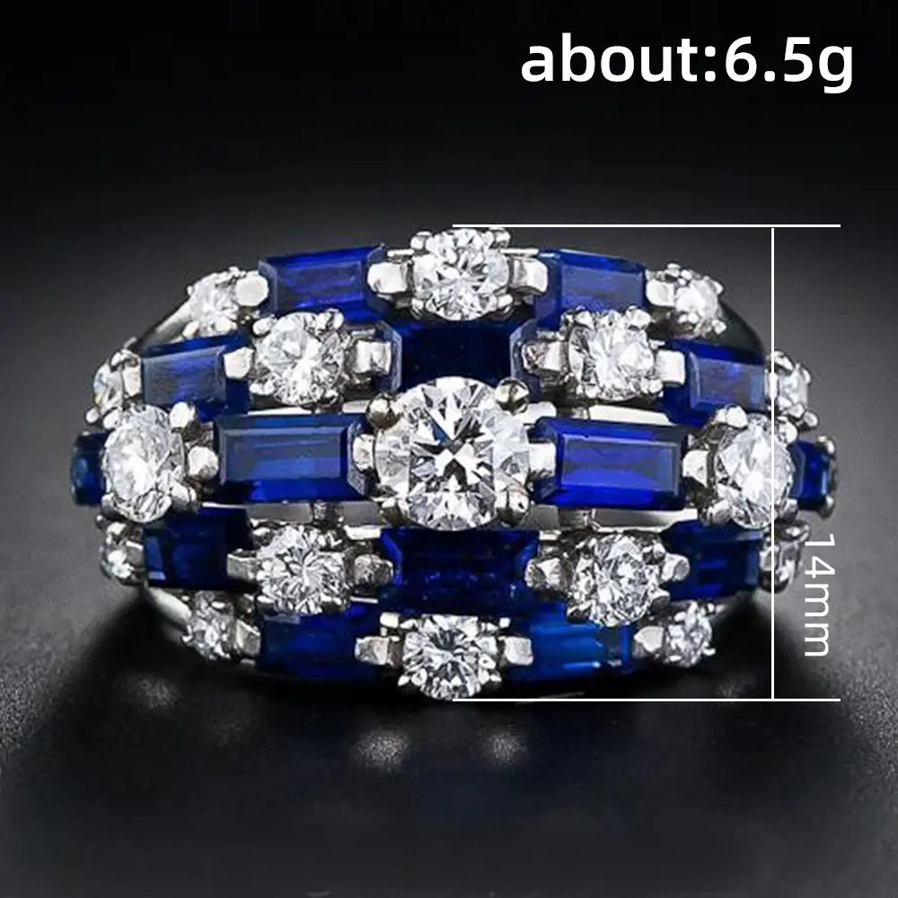 Huitan Luxury Women's Wide Rings with Cubic Zirconia Bling Bling Fashion Female Rings Wedding Party 2022 New Arrival Jewelry