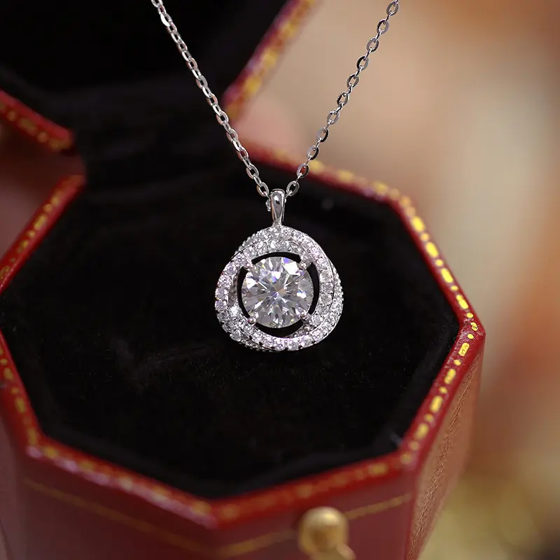 Huitan Chic Knot Design Dazzling CZ Necklace for Women Luxury Silver Color Bridal Wedding Necklace New Trendy Jewelry
