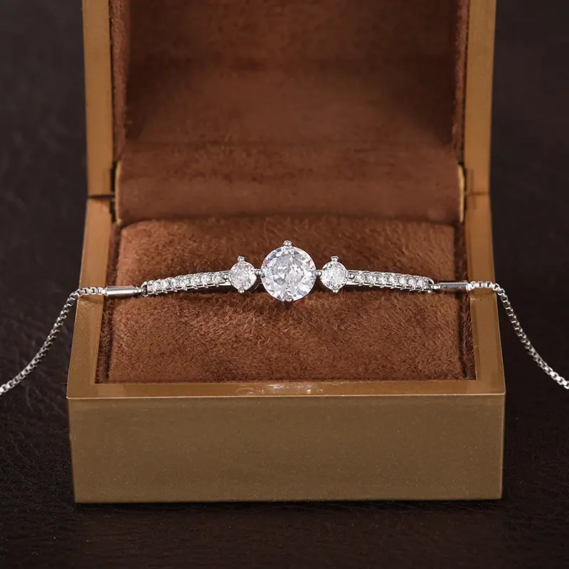 Huitan Fashion Luxury Bracelets for Women Wedding Ceremony Accessories with Brilliant Cubic Zirconia Gorgeous Jewelry for Female