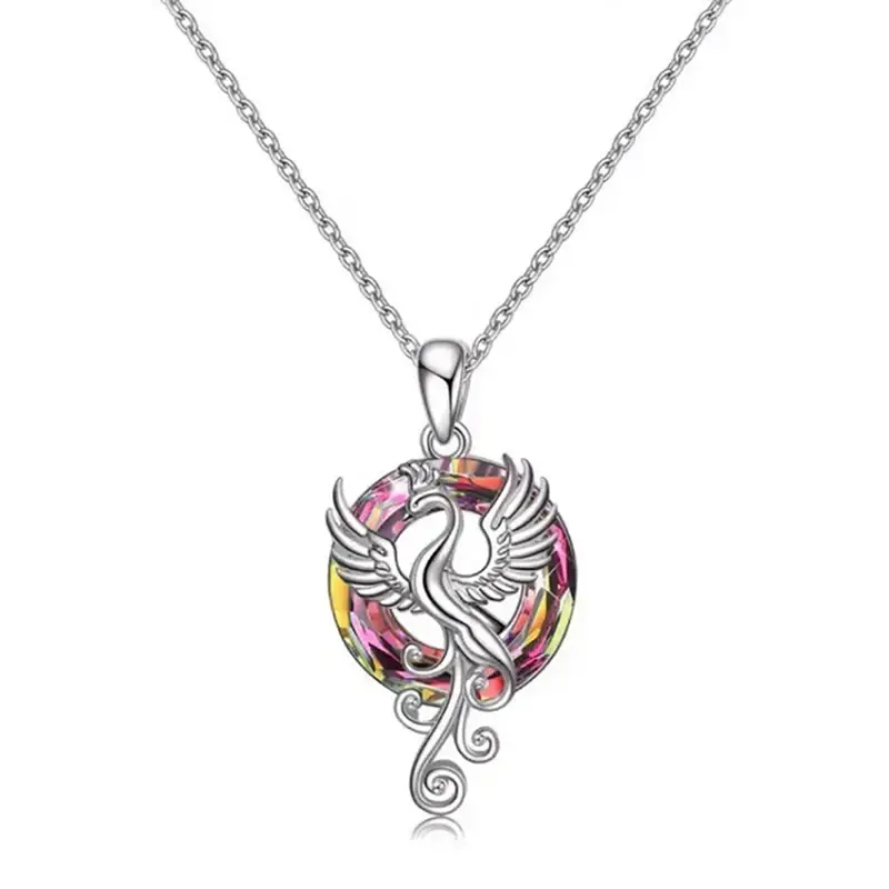 Huitan Chic Flying Bird Necklace for Women Silver Color Personality Statement Jewelry Funny Accessories for Anniversary Party