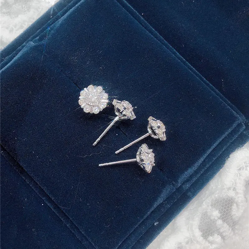 Huitan Simple Round Design Stud Earrings Ear Piercing Fashion Daily Wear Accessories for Women Party Delicate Luxury CZ Jewelry
