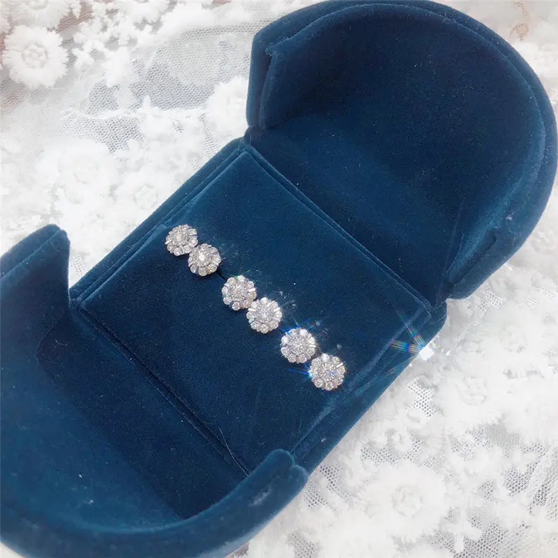 Huitan Simple Round Design Stud Earrings Ear Piercing Fashion Daily Wear Accessories for Women Party Delicate Luxury CZ Jewelry