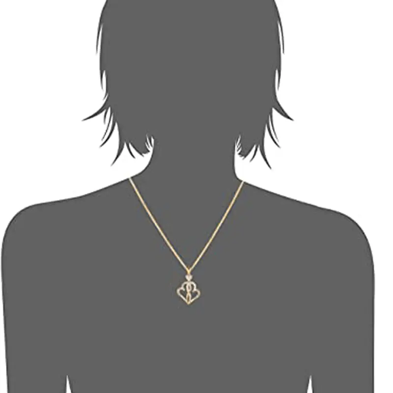 Huitan Double Hearts Pendant Necklace for Sisters Friends Luxury Trendy Cubic Zirconia Gold Color Necklace Love Gift Jewelry