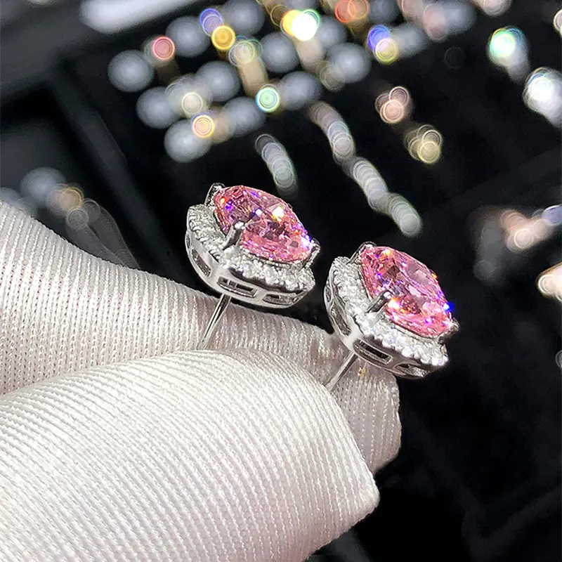 Huitan Classic Cushion Shape Stud Earrings with Brilliant Cubic Zirconia Stone Wedding Engagement Party Luxury Jewelry for Women