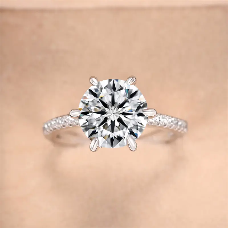 Huitan Luxury Eternity Wedding Rings for Women with AAA Cubic Zirconia Temperament Elegant Lady Engagement Rings Classic Jewelry