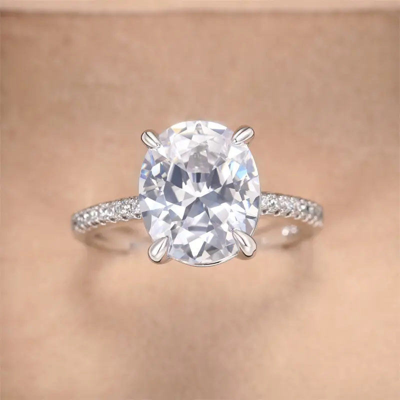 Huitan Luxury Eternity Wedding Rings for Women with AAA Cubic Zirconia Temperament Elegant Lady Engagement Rings Classic Jewelry