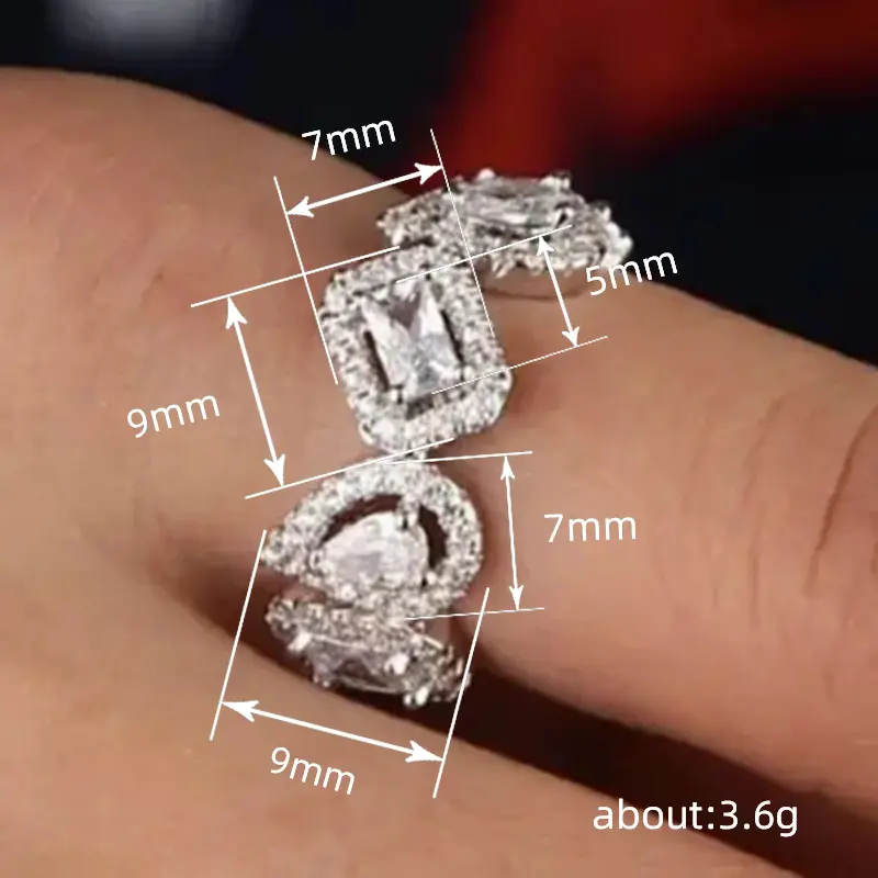 Huitan Chic Bright Zirconia Finger Ring Lady Wedding Bands Accessories Fashion Luxury Silver Color Jewelry for Engagement Party