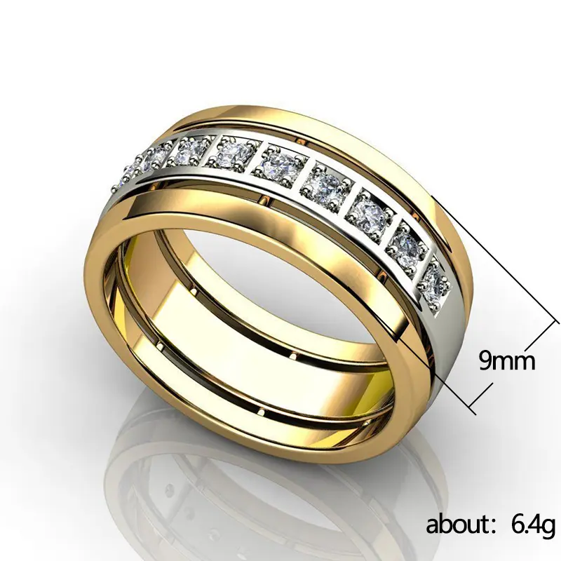 Huitan 2021 New Couple Rings for Women/Men Wedding Anniversary Ring with Shiny CZ Eternity Accessories Classic Jewelry Wholesale