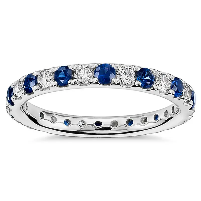 Huitan Round Thin Rings with Blue/White CZ Stone for Women Simple Stylish Accessories Daily Wear Exquisite Girls Rings Jewelry