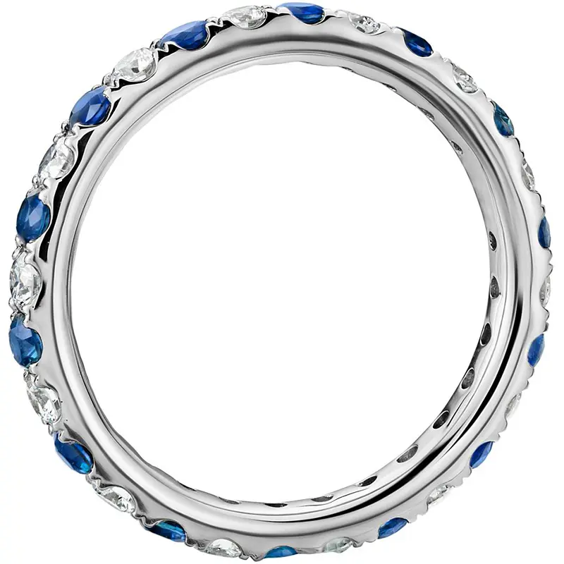 Huitan Round Thin Rings with Blue/White CZ Stone for Women Simple Stylish Accessories Daily Wear Exquisite Girls Rings Jewelry
