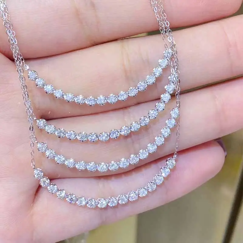 Huitan Simple Smile Necklace with Cubic Zirconia Delicate Women's Neck Accessories for Wedding Party Fashion Contracted Jewelry