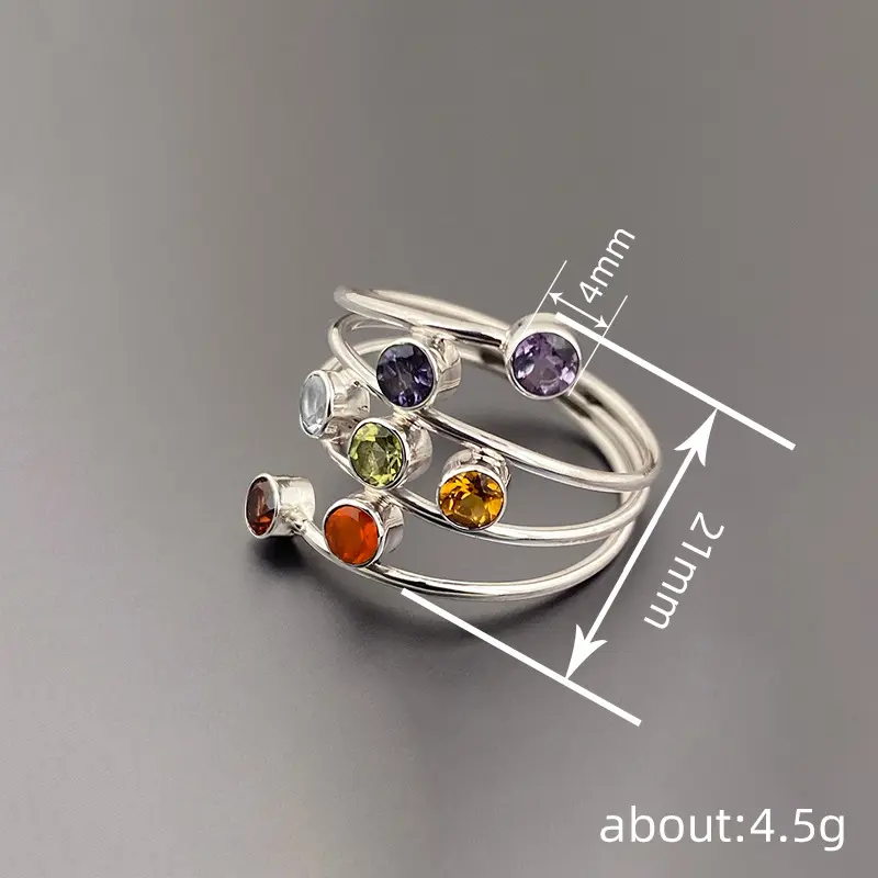Huitan Fashion Wide Rings with Colorful Zirconia Female Trendy Party Accessories Silver Color Finger Jewelry for Daily Life