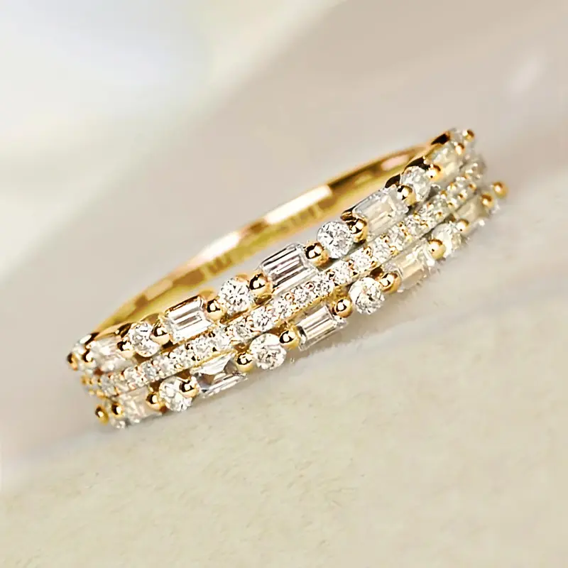 Huitan Versatile Trendy Finger Ring Lady Bright Zirconia Accessories for Wedding Ceremony Fashion Women Engagement Jewelry Gift