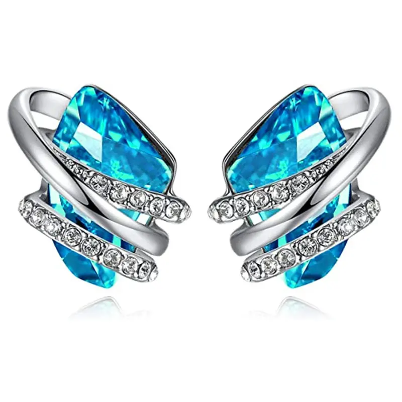 Huitan Handmade Cubic Zirconia Earrings for Women 2022 New Designed Fashion Lady Ear Piercing Accessories Wedding Party Jewelry