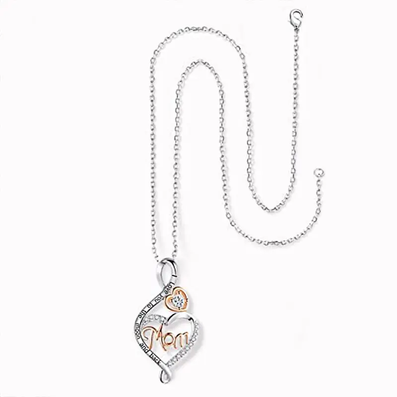 Huitan High-quality Delicate Pendant Necklace for Mom Exquisite Design Jewelry for Anniversary Party Bright Zirconia Accessories
