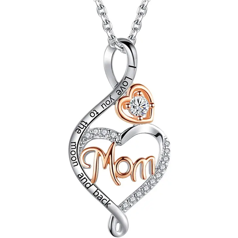 Huitan High-quality Delicate Pendant Necklace for Mom Exquisite Design Jewelry for Anniversary Party Bright Zirconia Accessories