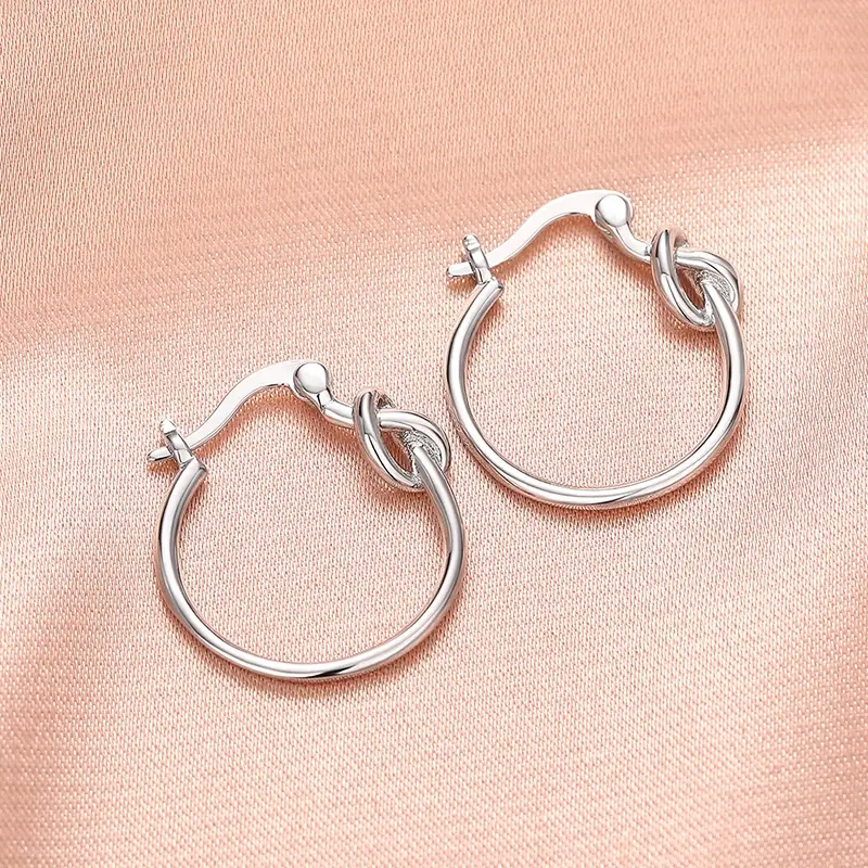 Huitan Fashion Simple Metallic Style Hoop Earrings for Women Female Daily Wearable Accessories Chic Low-key Modern Jewelry