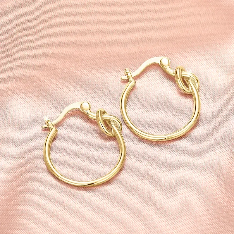 Huitan Fashion Simple Metallic Style Hoop Earrings for Women Female Daily Wearable Accessories Chic Low-key Modern Jewelry
