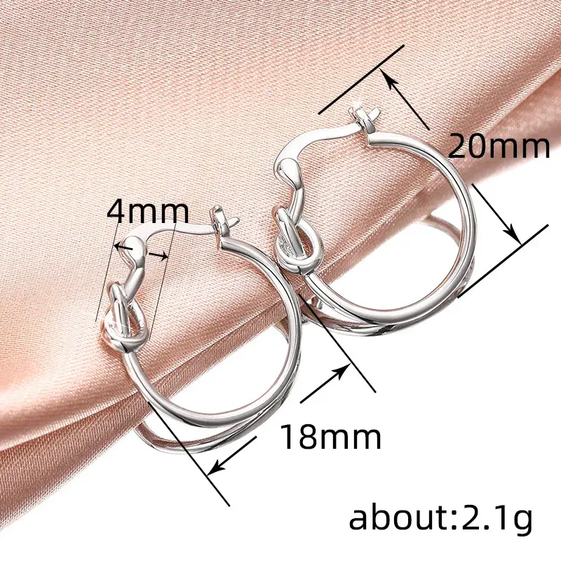 Huitan Fashion Simple Metallic Style Hoop Earrings for Women Female Daily Wearable Accessories Chic Low-key Modern Jewelry