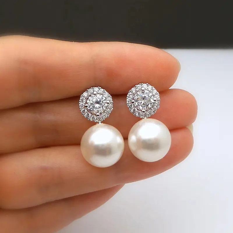 Huitan Temperament Sweet Imitation Pearl Earrings for Women Engagement Wedding Party Fashion Versatile Ear Accessories Nice Gift