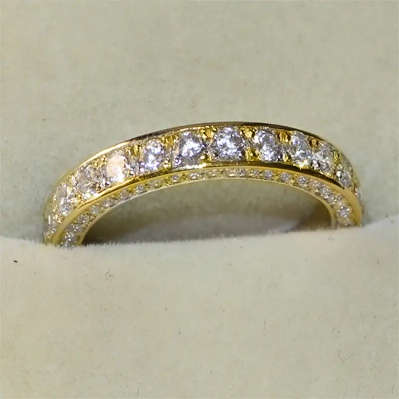 Huitan Classic Wedding Bands Women Rings Full Paved CZ Exquisite Promise Rings Daily Wear Versatile Accessories Timeless Jewelry