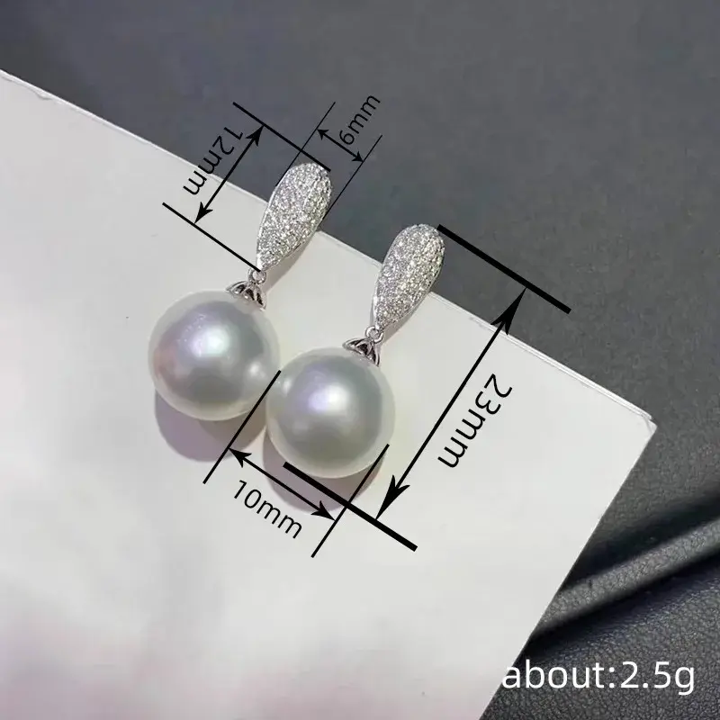 Huitan Graceful Simulate Pearl Pendant Earrings Lady Elegant Bridal Wedding Delicate Accessories Shiny Zirconia Jewelry Gifts